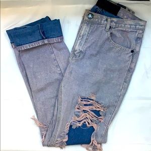 Free People Distressed Boyfriend Jeans